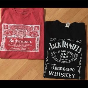 Lot of 2 t- shirts- Budweiser & Jack Daniels